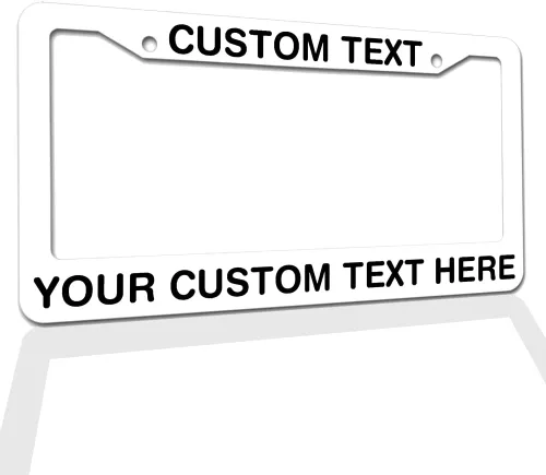 Miniatura 13 de Marcos de Matrícula con Cualquier Texto - Marco de Placa con Tu Mensaje Personalizado, Marco de Matrícula Personalizado con Nombre, Monograma, Logo