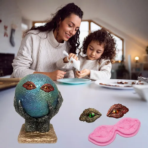Miniatura 4 de Molde de resina de dragón, moldes para hornear chocolate con piel de garras de dinosaurio, moldes de silicona para decoración de pasteles
