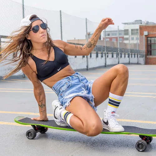 Miniatura 5 de Moonshine Manufacturing Monopatín Longboard, Crucero de estilo libre, construcción impermeable y de madera, monopatín de crucero y tablas