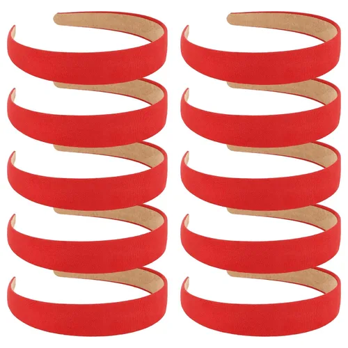 Miniatura 15 de Wecoe 10 diademas de gamuza para mujer, de 1 pulgada de ancho, color rojo, blanco, negro, rosa, morado, azul, verde, bandas antideslizantes