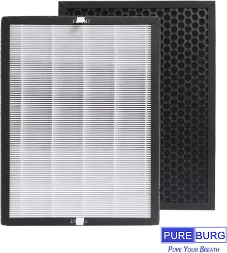Miniatura 3 de PUREBURG Filtros de repuesto compatibles con purificadores de aire Aiper KJ200 y FAMREE FA500, H13 True HEPA y filtración multicapa de carbón