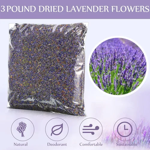 Miniatura 2 de Treela 3 libras de lavanda seca a granel, pétalos de flores fragantes para bricolaje, regalos de boda, manualidades, bolsitas de fragancia