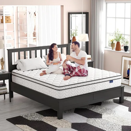 Miniatura 7 de Vesgantti Colchón tamaño individual, híbrido de 9 pulgadas en una caja con espuma viscoelástica y resorte de bolsillo, diseño ergonómico y alivio