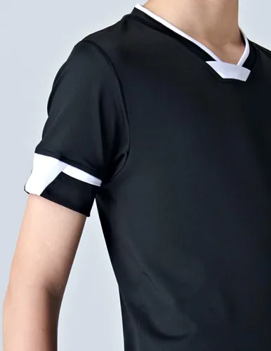 Miniatura 5 de Paquete de 2 camisetas de fútbol para niños jóvenes, camisetas de entrenamiento blancas y negras para niños, camisetas de manga corta de rendimiento