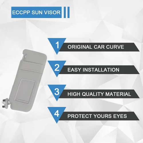 Miniatura 5 de ECCPP Parasol gris para el lado izquierdo del conductor para Toyota Camry Sedan de 4 puertas con luz de tocador para Toyota Camry Sedan de 4 puertas