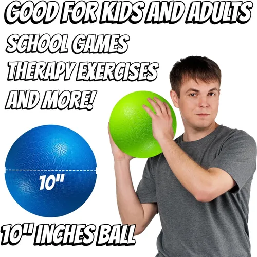 Miniatura 3 de Pelotas inflables de goma de 10 pulgadas para el patio de recreo, para interiores y exteriores, para adultos y niños, pelotas de dodgball