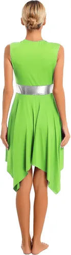 Miniatura 122 de easyforever Vestido de baile sin mangas con bloques de color para mujer, alabanza litúrgica, ropa de baile lírico, vestido de bata de adoración