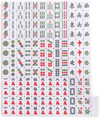 Miniatura 7 de Yellow Mountain Imports "Set de Mahjong Chino Real Azul con 146 Azulejos Medianos y Estuche de Vinilo Azul — Solo para Juego al Estilo Chino Índigo
