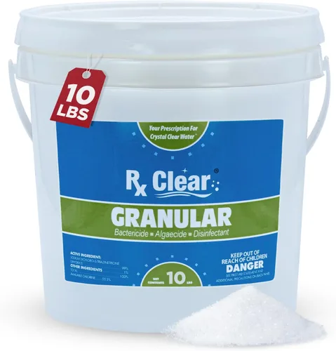Miniatura 14 de Rx Clear 8 libras de cloro granular para piscina Uso como bactericida, algicida y desinfectante en piscinas, jacuzzis y spas Estabilizado