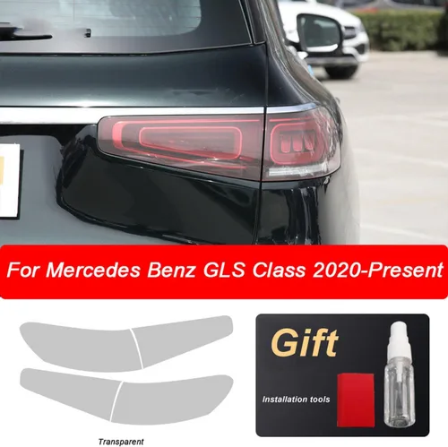 Miniatura 2 de JCAKES Adhesivo transparente de TPU para faros delanteros de automóvil, película protectora negra, para Mercedes Benz GLS Clase X167 2020-actual
