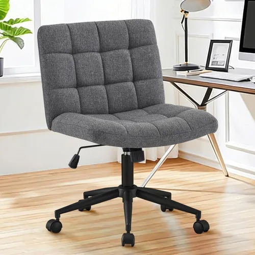 Miniatura 13 de Furnimart Silla de escritorio giratoria de 360° con cruz cruzada, cojín extra grueso, silla de felpilla de alta calidad con patas cruzadas