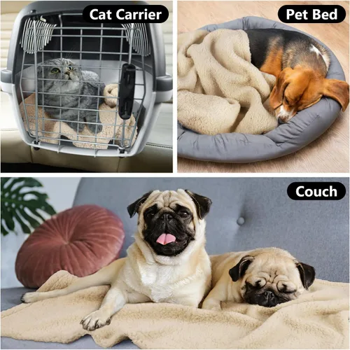 Miniatura 6 de furrybaby Mantas 2 en 1 para cachorros y perros pequeños, mantas de sherpa y vellón súper suaves de primera calidad para perros y gatos, lavables