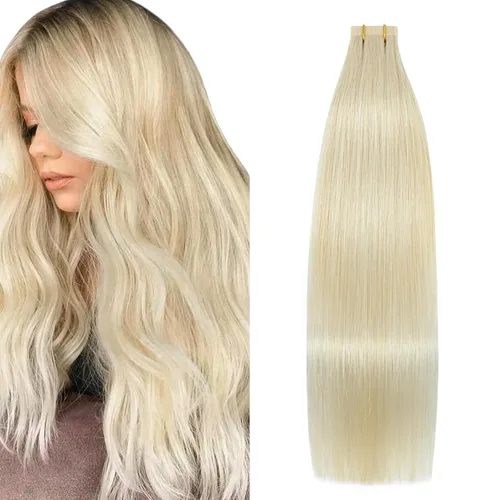 Miniatura 14 de Extensiones de cabello humano adhesivas, sedosas y lacias, 100% Remy, color marrón oscuro, para mujeres, 20 unidades por paquete