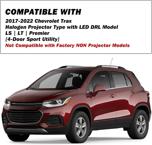 Miniatura 5 de SOCKIR Tipo de Proyector para Chevy Trax 2017-2022 Conjunto de Faros Proyectores con LED DRL Reemplazo Estilo de Fábrica Lado Izquierdo del Lado