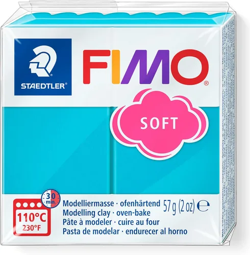 Staedtler FIMO Soft Arcilla polimérica para hornear - Arcilla para joyería, escultura, manualidades, color menta 8020-39 57 g 2-Menta