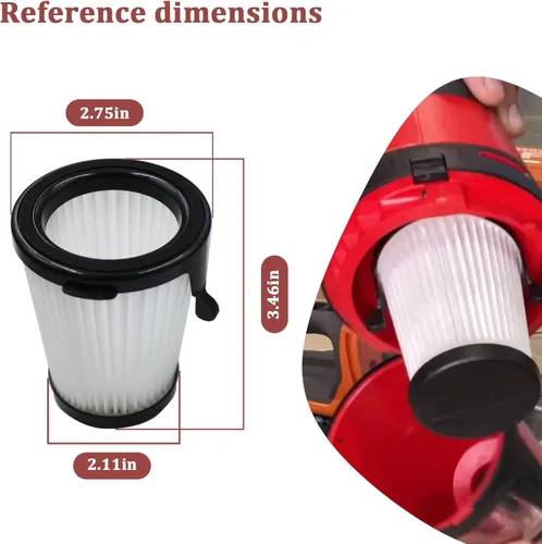 Miniatura 2 de Filtro HEPA de repuesto Milwaukee 49-90-1950 para aspiradora inalámbrica Milwaukee M12 0850-20 (filtro de vacío 49-90-1950 x 2 piezas)