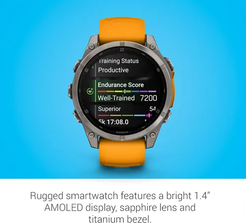 Miniatura 3 de Garmin Fenix 8 Premium Multisport GPS Reloj inteligente para correr, 47 mm AMOLED, Certificado para buceo, linterna incorporada Titanio