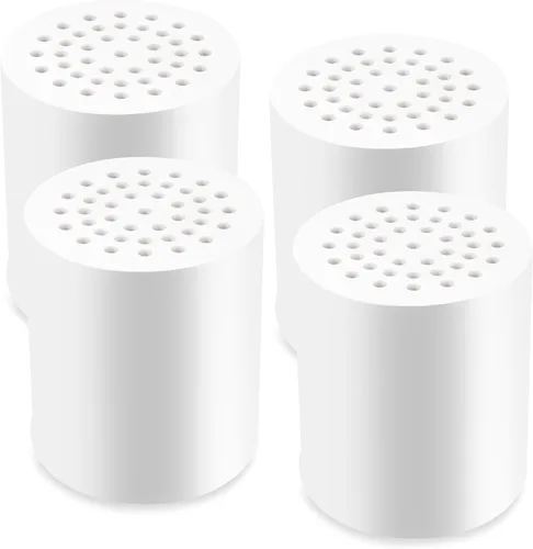 Paquete de 4 filtros de cabezal de ducha de 20 etapas, cartucho de filtro de ducha de repuesto para agua dura, universalmente compatible con