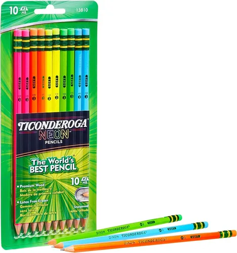 Miniatura 3 de Paquete de 10 lápices neón de la marca Dixon Ticonderoga n. º2 2