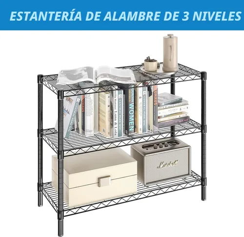 Miniatura 6 de Guan River Unidad de Estantería de Alambre de Metal Ajustable de 3 Estantes Estante de Almacenamiento y Exhibición para Oficina, Cocina, Dormitorio
