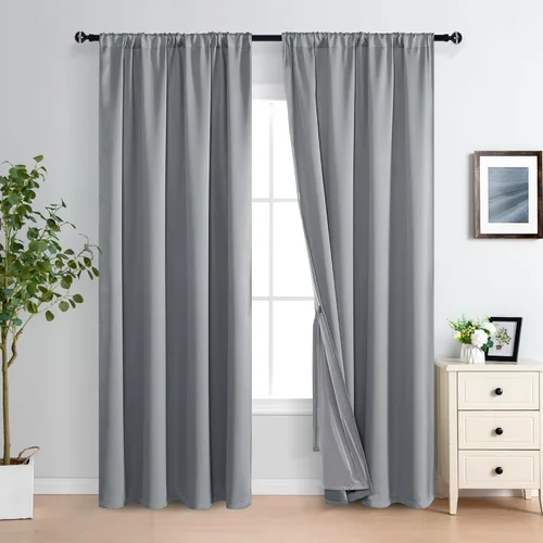 Miniatura 70 de XWZO Cortinas Opacas 100% Blancas - Cortinas de Bloqueo Total de Calor y Luz con Forro Negro para Dormitorio/Cuarto de Lavado, Paneles de Ventana
