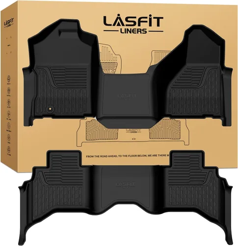 Miniatura 19 de LASFIT - Alfombrillas para Ram 1500 2019-2024 Cabina Tripulación con Cubo de Almacenamiento Bajo el Asiento Trasero