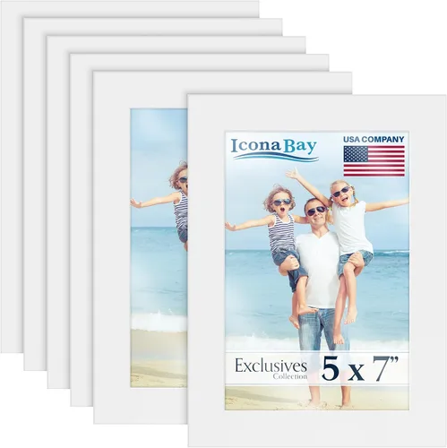 Miniatura 13 de Icona Bay Marcos de fotos 4" x 6" (negro, 6 unidades), marcos de fotos de madera compuesta resistente 4 x 6, diseño elegante, para mesa o montaje