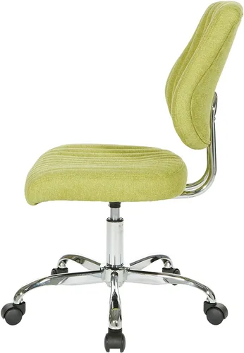 Miniatura 5 de OSP Home Furnishings Sunnydale - Silla de oficina de felpa ajustable con base cromada, albahaca