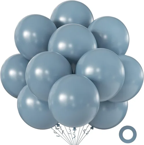 Miniatura 67 de KALOR Globos color morado ceniza de 18 pulgadas, 10 globos de látex mate, globos redondos grandes para bodas, baby shower, fiestas de cumpleaños