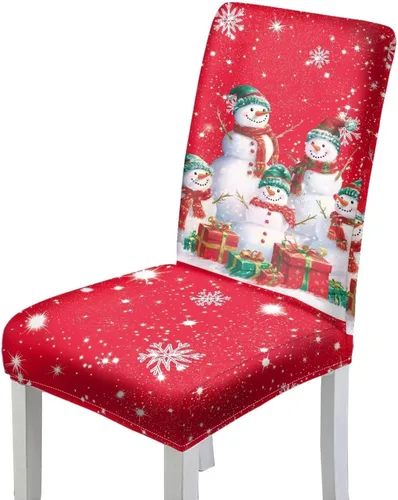 Miniatura 16 de HUGS IDEA Merry Christmas Dining Room Chair Covers Cute Sheep Kitchen Chair Covers Stretch Dining Chairs Cover Set of 6 Parsons Chairs Slipcovers