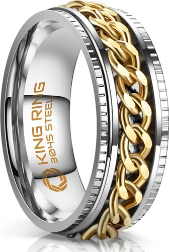 King Ring Anillos Super Spinner de 0.315 in Segunda edición de anillos de acero inoxidable premium para hombres y mujeres Diseñado en Estados