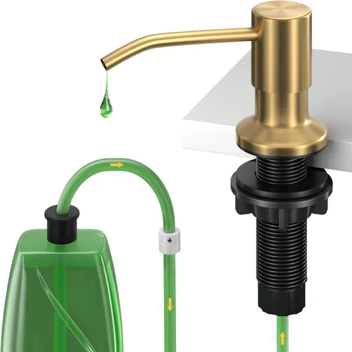 Miniatura 15 de Dispensador de jabón para fregadero de cocina, dispensador de jabón integrado con botella de 17 onzas, recambio del dispensador de jabón para Negro