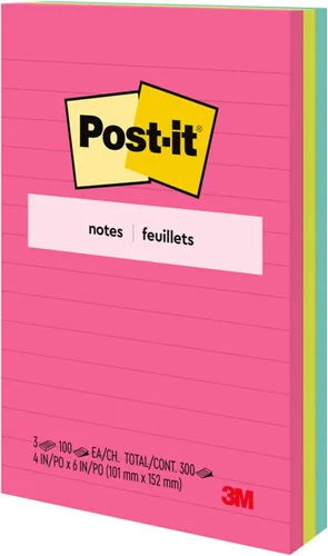 Miniatura 3 de Post-it - Notas adhesivas de 5 x 8 pulgadas, Colección Cape Town