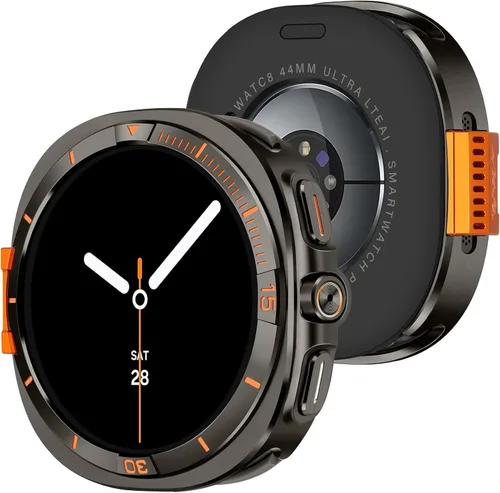 Miniatura 17 de Amizee Funda de metal compatible con Samsung Galaxy Watch 8 de 1.732 pulgadas con cubierta trasera, funda protectora resistente para Galaxy Watch 8