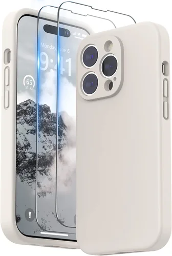 Miniatura 21 de SURPHY Funda diseñada para iPhone 14 Pro con protector de pantalla, (protección de cámara y forro de microfibra suave), funda de silicona líquida