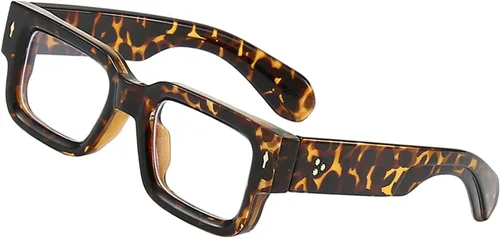 Miniatura 15 de Gafas de marco cuadrado grueso para mujeres y hombres, anteojos rectangulares gruesos, sin receta, lentes de luz azul para computadora