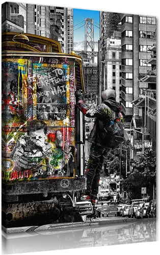 Miniatura 71 de Yatsen Bridge Arte Callejero Clásico Banksy Graffiti Arte de Pared Detrás de la Cortina Pósters Pinturas en Lienzo Imágenes de Graffiti Coloridas