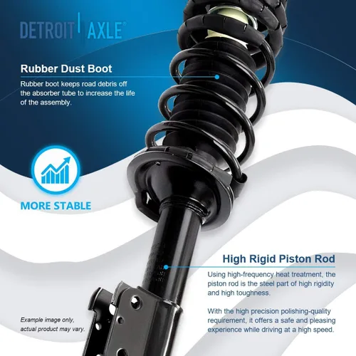 Miniatura 4 de Detroit Axle - 2 puntales traseros listos para Chevy Classic Malibu Pontiac Grand AM Olds Alero Cutlass Struts con resorte helicoidal reemplazo