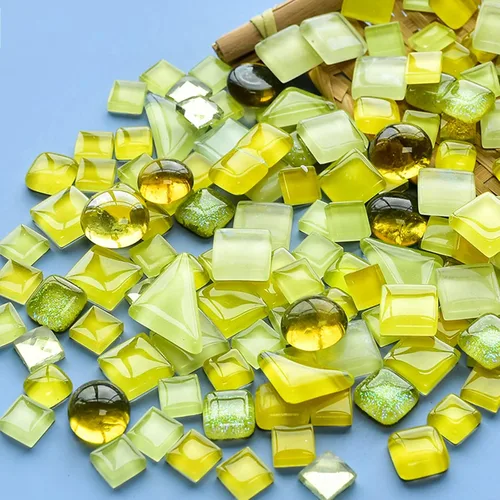 500g Azulejos de Mosaico de Cristal Irregular de Colores Mixtos, Pequeños Azulejos de Mosaico para Manualidades DIY para Niños, Artesanía de Cristal