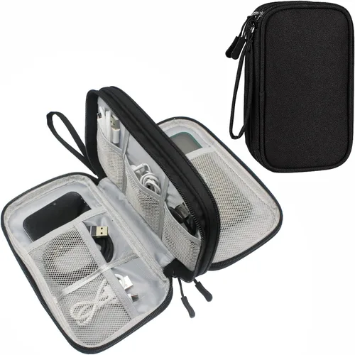 Miniatura 10 de Organizador de viaje electrónico, bolsa de accesorios tecnológicos para cables/cargador y cables (gris, PU-M)