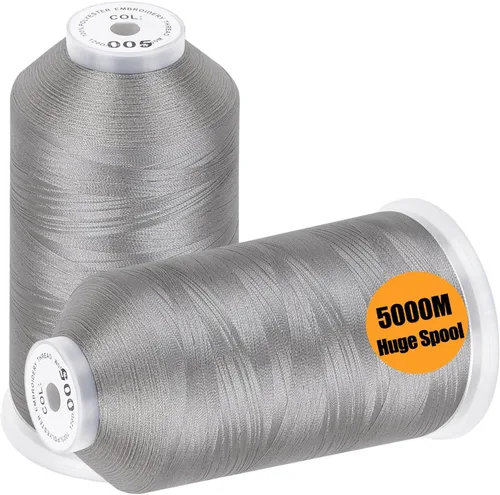 Miniatura 14 de New brothread - 2 bobinas enormes de 5000 m cada una de hilo de poliéster para máquina de bordar 40WT para máquinas comerciales y domésticas