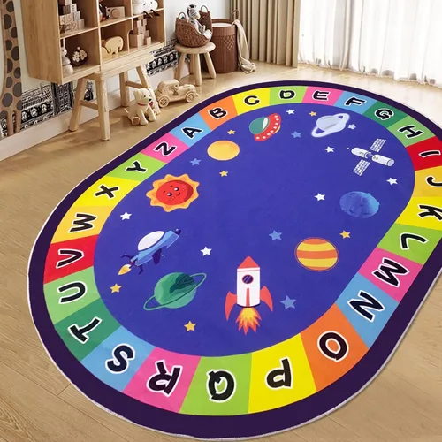 Miniatura 18 de USTIDE Alfombra ovalada para niños, 5 x 7 pulgadas, con letras del alfabeto ABC, alfombra educativa antideslizante, alfombra de juego para el aula