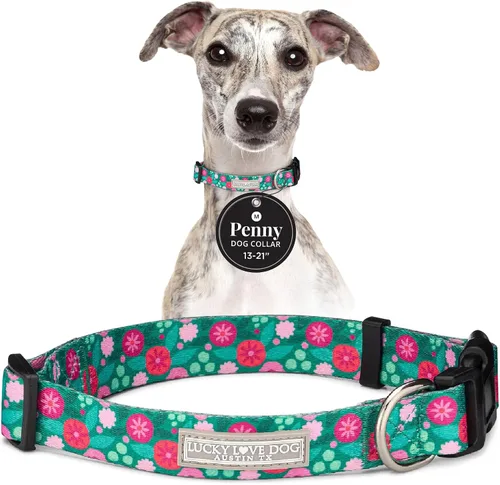 Miniatura 74 de Lucky Love Dog - Collar para perras pequeñas, diseño Blackbird de estampado alegre con flores de primavera y verano, talla XS