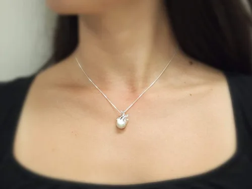 Miniatura 4 de Collar con colgante de huevo de cría de tortuga bebé de plata esterlina, extensor de 16+2 pulgadas