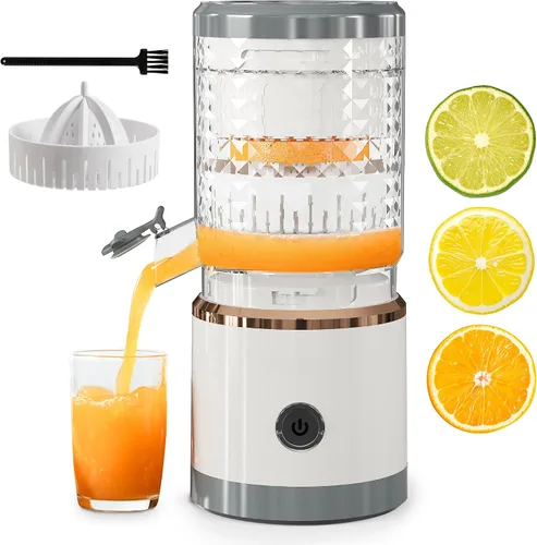 Electric Citrus Juicer, 90W High-Speed Juice Squeezer with 15,000 RPM Pure Copper Motor, Efficient Orange and Lemon Juicer for Soft Fruits, Compact