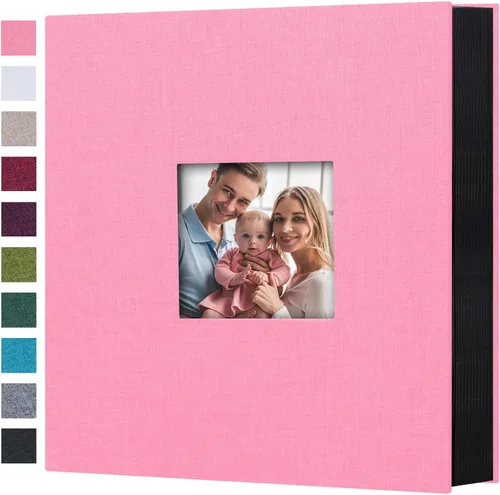 Miniatura 21 de Mublalbum Álbum de Fotos Pequeño 4x6 200 Fotos Cubierta de Lino Libro de Imágenes con Bolsillos Horizontales para Boda Familia Aniversario y Bebé
