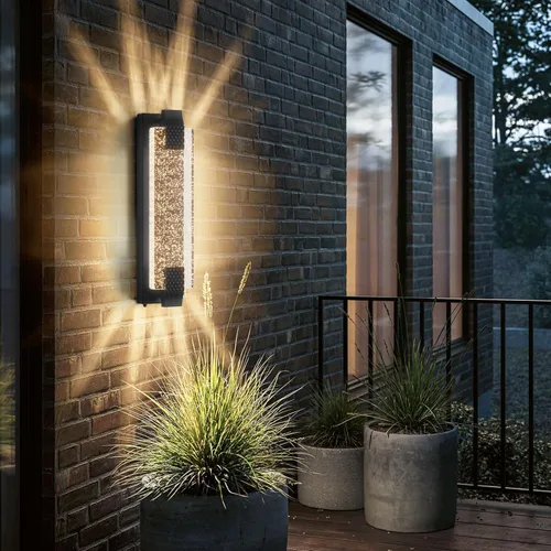 Miniatura 15 de camuucci Luz para exteriores del anochecer al amanecer, luces LED de porche de 15.7 pulgadas para exteriores, impermeable, moderno, soporte de pared