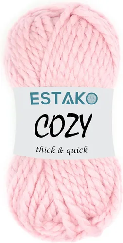 Miniatura 34 de Estako Cozy Thick & Quick Yarn - Hilo acogedor grueso y rápido, 20% lana, 80% acrílico, suave, súper voluminoso, peso #6, para tejer y hacer 50187