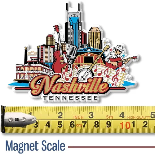 Miniatura 2 de Imán de collage de Nashville City por Classic Magnets, recuerdos coleccionables de goma 3D estilo vintage y regalos fabricados en los Estados