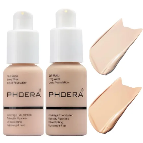 Miniatura 19 de PHOERA Foundation, Base Líquida Mate Suave Impecable 24 HR Control de Aceite Corrector Foundation Maquillaje. (1 Pza-102- Nude)